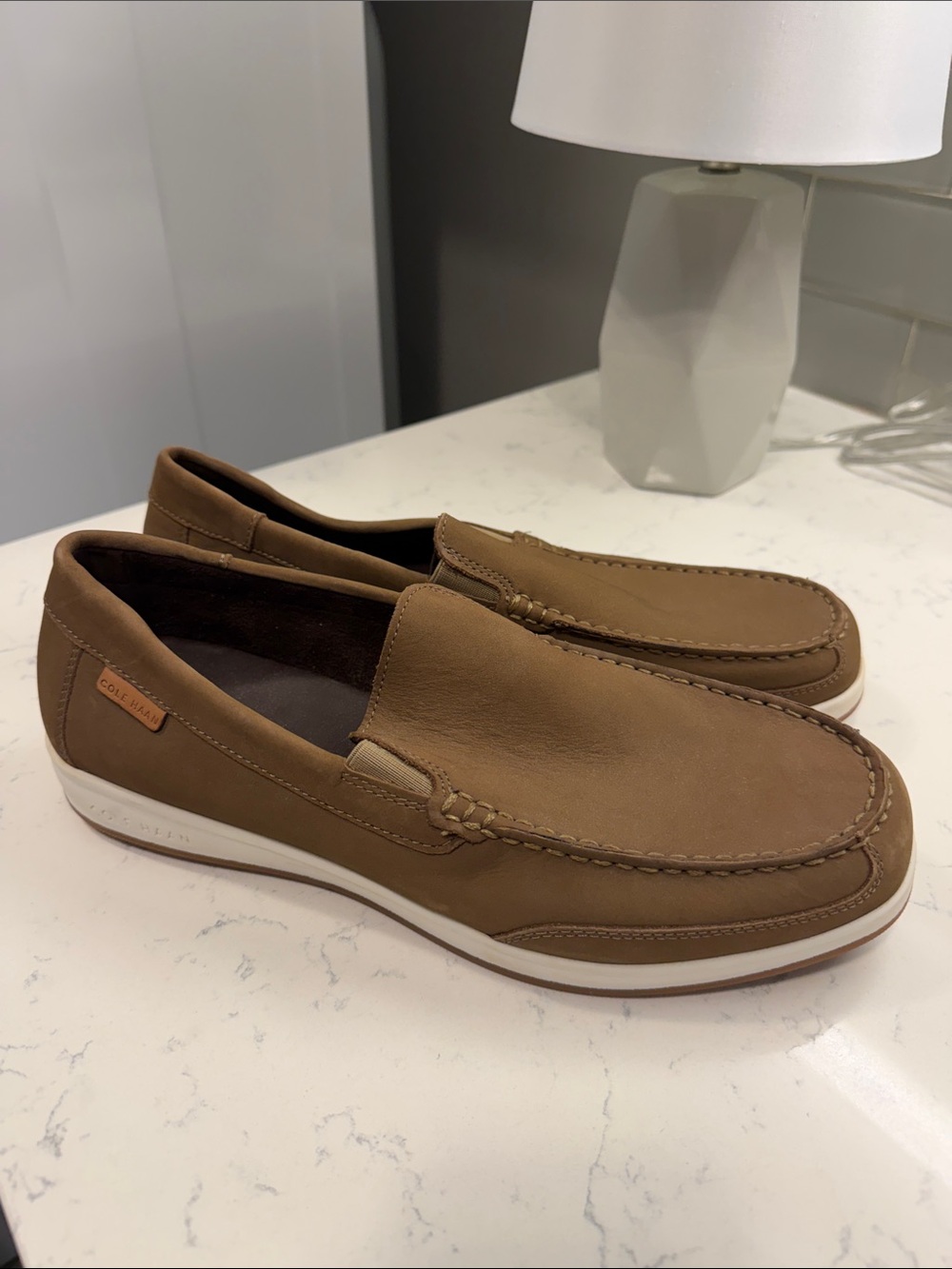 Cole Haan Tan Leather Slip-On Loafers